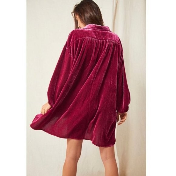 Free People Luxe Velvet Shirt Dress - Picture 3 of 10